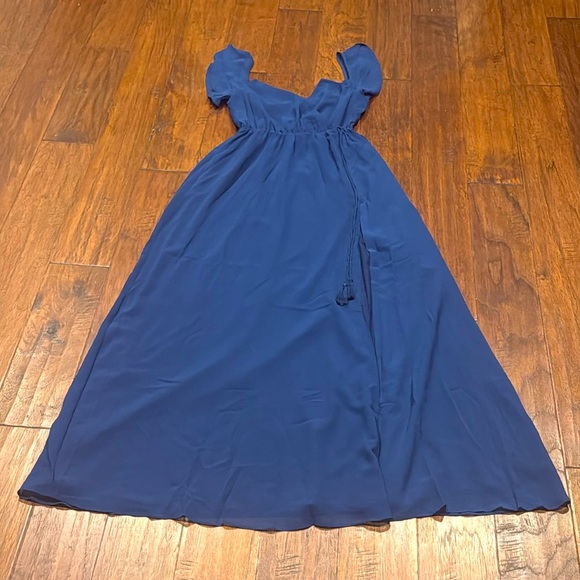 NWT! TOBI XS Elegant Navy Long Blue Maxi Dress - Picture 14 of 14